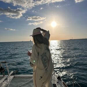 Cream Kimono with Leopard Design